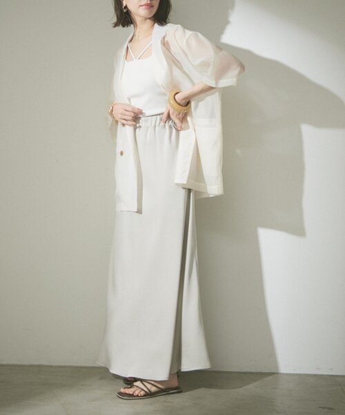 Remind me and forever（リマインドミーアンドフォーエバー）の「この夏のマストアイテム！シアーテーラージャケット（テーラードジャケット・レディース・ブラック/アイボリー/グレー/ベージュ・FREE）」の21枚目の写真