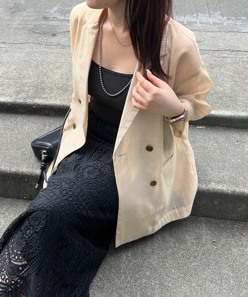 Remind me and forever（リマインドミーアンドフォーエバー）の「この夏のマストアイテム！シアーテーラージャケット（テーラードジャケット・レディース・ブラック/アイボリー/グレー/ベージュ・FREE）」の4枚目の写真