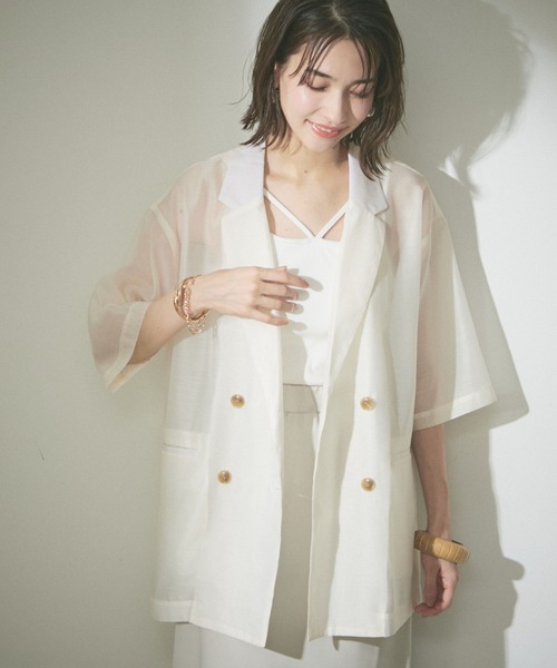 Remind me and forever（リマインドミーアンドフォーエバー）の「この夏のマストアイテム！シアーテーラージャケット（テーラードジャケット・レディース・ブラック/アイボリー/グレー/ベージュ・FREE）」の2枚目の写真