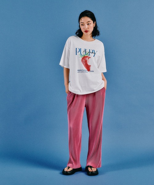 LEPSIM（レプシィム）の「フルーツプリントT　497648（Tシャツ/カットソー・レディース・ライトグレー/ホワイト/ホワイト系その他/ブラック・FREE）」の20枚目の写真