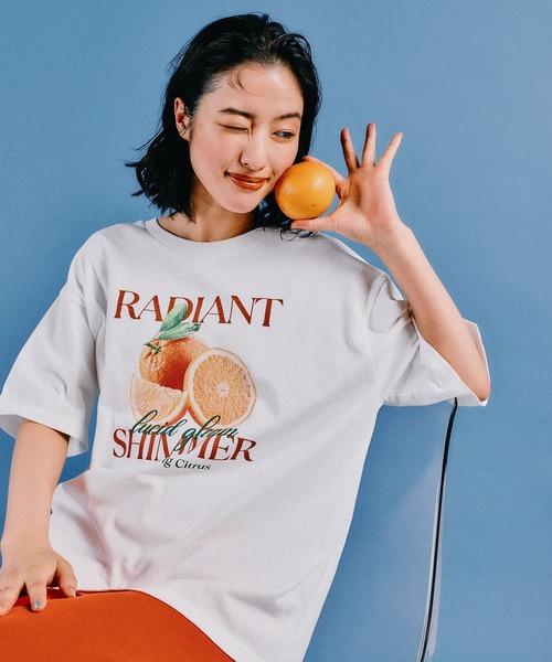 LEPSIM（レプシィム）の「フルーツプリントT　497648（Tシャツ/カットソー・レディース・ライトグレー/ホワイト/ホワイト系その他/ブラック・FREE）」の22枚目の写真