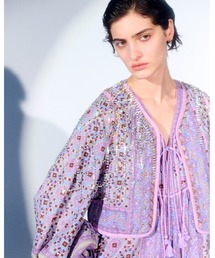 sara mallika（サラ マリカ）の「KAREENA SQUARE PRINT BEADS GILET（ベスト）」