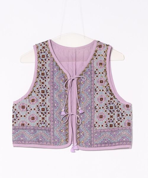 ベスト ジレ KAREENA SQUARE PRINT BEADS GILET レディース KAREENA SQUARE PRINT BEADS GILET（ベスト）｜sara mallika