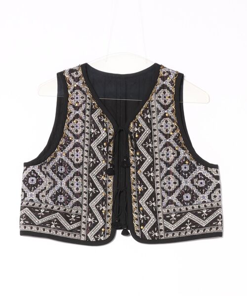 セール】KAREENA SQUARE PRINT BEADS GILET（ベスト）｜sara mallika