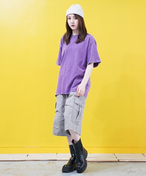 En serio TOKYO（エンソリオトーキョー）の「ピグメントTシャツ（Tシャツ/カットソー・メンズ・グレー/ブラック/ベージュ/パープル・MEDIUM/LARGE/X-LARGE/XX-LARGE）」の5枚目の写真