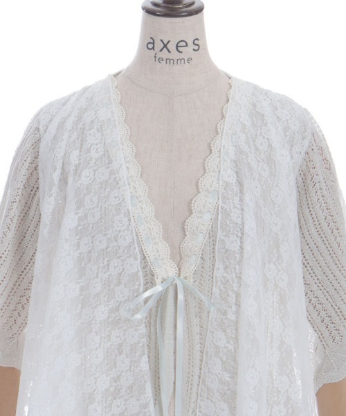 axes femme(アクシーズファム)の「サマーニットボレロ(カーディガン/ボレロ・レディース・ミント/キナリ/ピンク・FREE)」の7枚目の写真