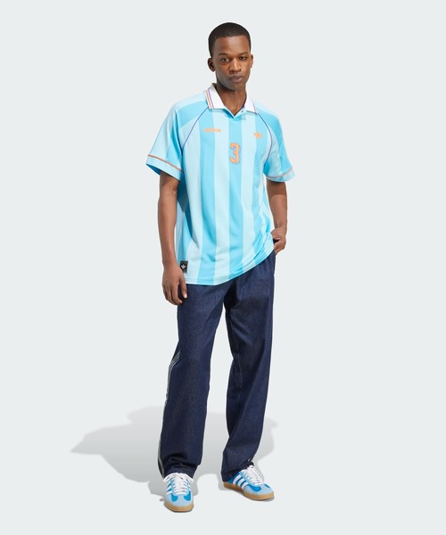 adidas（アディダス）の「ジャカード・ストライプ・ジャージー JCQUARD JERSEY / アディダスオリジナルス adidas Originals（Tシャツ/カットソー・メンズ・ピンク/ブルー系その他/ブルー・X-SMALL/X-LARGE/SMALL/MEDIUM/LARGE/3XL/XX-LARGE）」の12枚目の写真