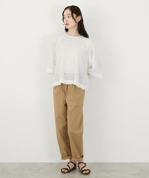 LOGEMENT DE CLAIRE(ロジュモンドクレール)の「立体ジャガードブラウス(シャツ/ブラウス・レディース・ブラック/オフホワイト・FREE)」の4枚目の写真