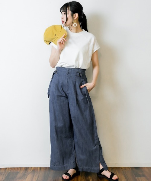 RCD(アールシーディー)の「【さらっと穿ける脚長見え】夏デニムハイウエスト裾ベンツワイドパンツ(デニムパンツ・レディース・ダークネイビー/ブルー・L/M/4L/3L/LL)」の16枚目の写真