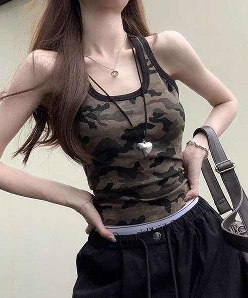 HALEY PESCA（ヘーリーペスカ）の「HALEY PESCA/迷彩柄　カモフラージュタンクトップ（タンクトップ・レディース・カモフラージュ・MEDIUM/SMALL）」の4枚目の写真