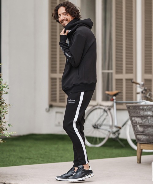 1minute 1second(ワンミニットワンセカンド)の「mpa3850-cardboard knit hoody with logo print パーカー(パーカー・メンズ・ブラック/トップグレー・S/M/L/XL)」の11枚目の写真