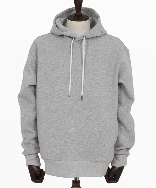1minute 1second(ワンミニットワンセカンド)の「mpa3850-cardboard knit hoody with logo print パーカー(パーカー・メンズ・ブラック/トップグレー・S/M/L/XL)」の16枚目の写真