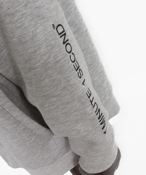 1minute 1second(ワンミニットワンセカンド)の「mpa3850-cardboard knit hoody with logo print パーカー(パーカー・メンズ・ブラック/トップグレー・S/M/L/XL)」の21枚目の写真