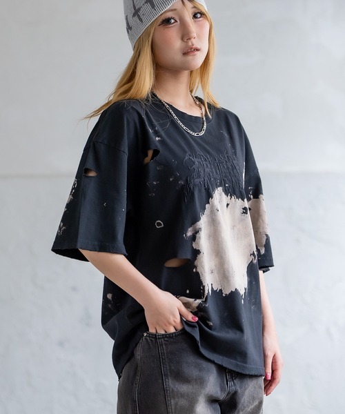 SIDEWAY STANCE(サイドウェイスタンス)の「【SIDEWAY STANCE】グランジ 半袖Tシャツ(Tシャツ/カットソー・メンズ・ブラック系1/ブラック系2/ブラウン系2/ブラウン系1/ブラウン系/ブラウン/ブラック/ブラック系・MEDIUM/SMALL/X-LARGE/LARGE)」の3枚目の写真