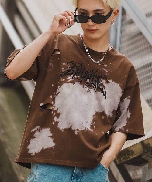 SIDEWAY STANCE(サイドウェイスタンス)の「【SIDEWAY STANCE】グランジ 半袖Tシャツ(Tシャツ/カットソー・メンズ・ブラック系1/ブラック系2/ブラウン系2/ブラウン系1/ブラウン系/ブラウン/ブラック/ブラック系・MEDIUM/SMALL/X-LARGE/LARGE)」の6枚目の写真