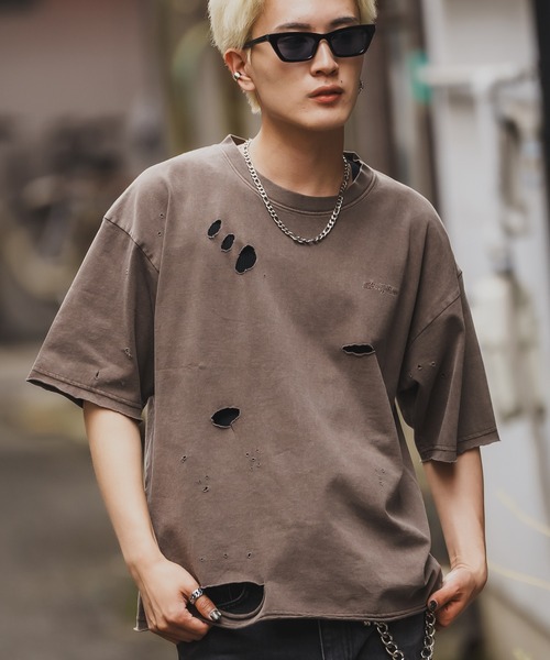 SIDEWAY STANCE(サイドウェイスタンス)の「【SIDEWAY STANCE】グランジ 半袖Tシャツ(Tシャツ/カットソー・メンズ・ブラック系1/ブラック系2/ブラウン系2/ブラウン系1/ブラウン系/ブラウン/ブラック/ブラック系・MEDIUM/SMALL/X-LARGE/LARGE)」の7枚目の写真