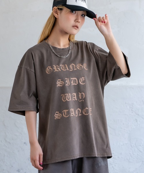 SIDEWAY STANCE(サイドウェイスタンス)の「【SIDEWAY STANCE】グランジ 半袖Tシャツ(Tシャツ/カットソー・メンズ・ブラック系1/ブラック系2/ブラウン系2/ブラウン系1/ブラウン系/ブラウン/ブラック/ブラック系・MEDIUM/SMALL/X-LARGE/LARGE)」の8枚目の写真