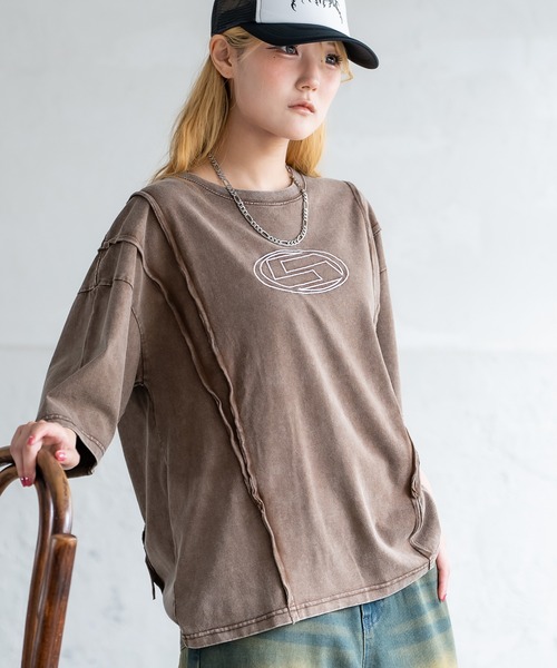 SIDEWAY STANCE(サイドウェイスタンス)の「【SIDEWAY STANCE】グランジ 半袖Tシャツ(Tシャツ/カットソー・メンズ・ブラック系1/ブラック系2/ブラウン系2/ブラウン系1/ブラウン系/ブラウン/ブラック/ブラック系・MEDIUM/SMALL/X-LARGE/LARGE)」の1枚目の写真