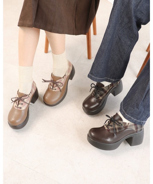 byあしながおじさん(バイアシナガオジサン)の「厚底レースアップパンプス 8490121(パンプス・レディース・ブラック/ブラウン系その他/ワイン/ベージュ系その他/キャメル/ダークベージュ/ダークブラウン・S/M/L/LL)」の18枚目の写真