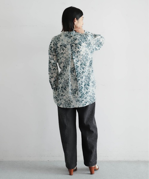 NOMBRE IMPAIR（ノンブルアンペール）の「コットンシアーフラワーPT　スタンドネックブラウス（シャツ/ブラウス・レディース・アイボリー・FREE）」の4枚目の写真