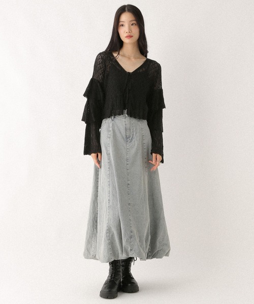 セール】バルーンデニムロングスカート 575266（デニムスカート