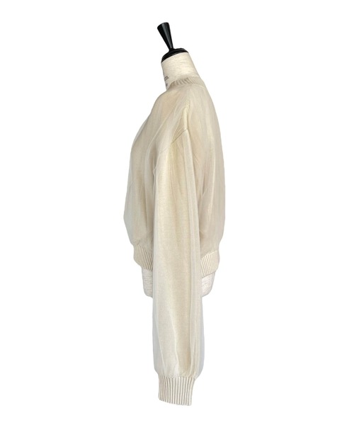 HONEY MI HONEY（ハニーミーハニー）の「over tulle knit cardigan（カーディガン/ボレロ・レディース・オフホワイト/サックスブルー/ブラック/ピンク・FREE）」の22枚目の写真