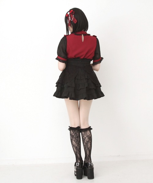 DearMyLove（ディアマイラブ）の「チョーカー風クロスレースブラウス（シャツ/ブラウス・レディース・パープル/ブラック/ボルドー・MEDIUM/LARGE/LL/3L）」の5枚目の写真