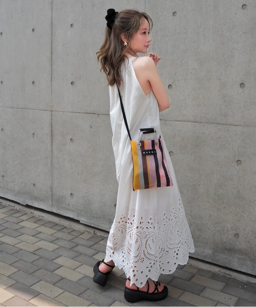cotton eyelet embroidery dress /コットンアイレット刺繍ロング