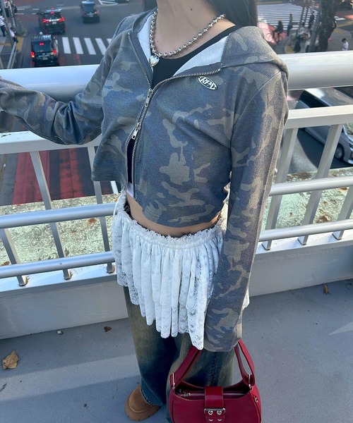 repipi armario（レピピ アルマリオ）の「AcidwashWZIPフーディ（パーカー・キッズ・カモフラージュ/ブラック/ブラウン・MEDIUM/SMALL/LARGE）」の3枚目の写真