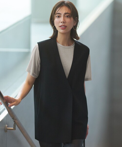 23区　【洗える/吊り干しOK】ヴィスコースストレッチ ニットベスト 洗える/吊り干しOK】ヴィスコースストレッチ ニットベスト（ベスト