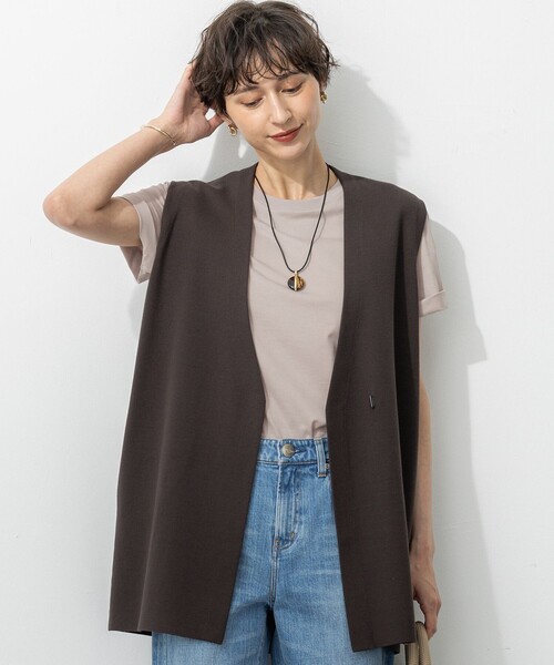 23区　【洗える/吊り干しOK】ヴィスコースストレッチ ニットベスト 洗える/吊り干しOK】ヴィスコースストレッチ ニットベスト（ベスト