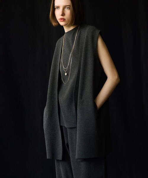 洗える/吊り干しOK】ヴィスコースストレッチ ニットベスト（ベスト