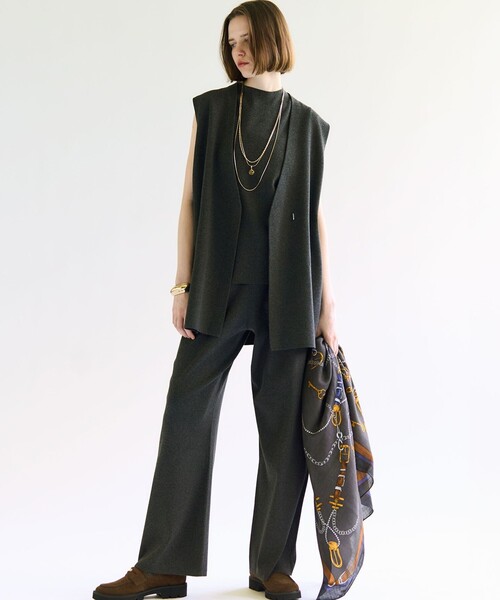 洗える/吊り干しOK】ヴィスコースストレッチ ニットベスト（ベスト