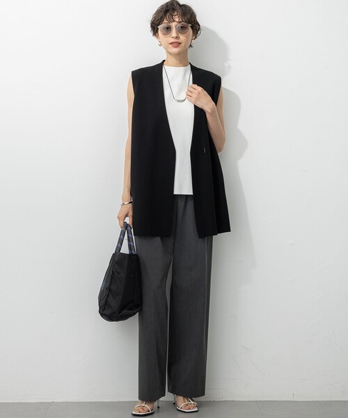 洗える/吊り干しOK】ヴィスコースストレッチ ニットベスト（ベスト