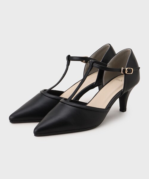 index（インデックス）の「Tストラップパンプス（パンプス・レディース・ベージュ/ブラック/ワイン系2・01/02/03）」の2枚目の写真