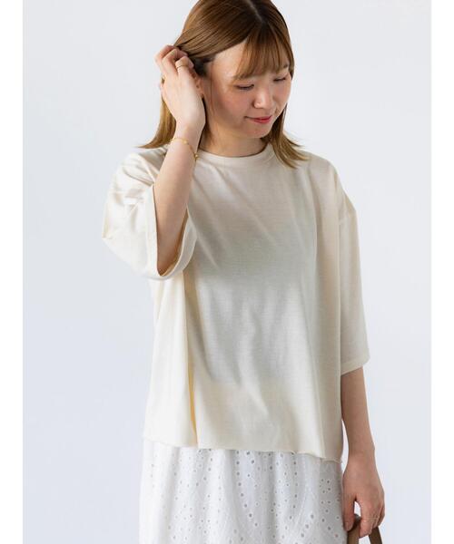 Lugnoncure(ルノンキュール)の「ヴィンテージ風加工Tシャツ(Tシャツ/カットソー・レディース・カーキ/チャコールグレー/ベージュ・F)」の8枚目の写真