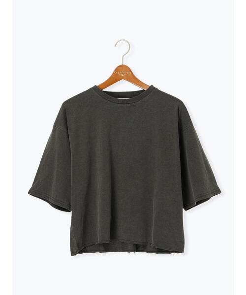 Lugnoncure(ルノンキュール)の「ヴィンテージ風加工Tシャツ(Tシャツ/カットソー・レディース・カーキ/チャコールグレー/ベージュ・F)」の12枚目の写真