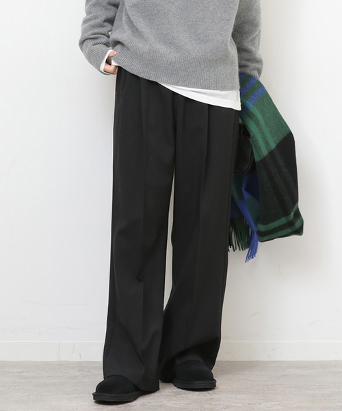 JOURNAL STANDARD relume（ジャーナルスタンダード　レリューム）の「《追加7》マットウースフレアタックパンツ（スラックス・レディース・チャコールグレー/グレー/ネイビー/ブラック・38/36）」の2枚目の写真