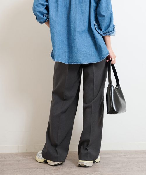 JOURNAL STANDARD relume（ジャーナルスタンダード　レリューム）の「《追加7》マットウースフレアタックパンツ（スラックス・レディース・チャコールグレー/グレー/ネイビー/ブラック・38/36）」の21枚目の写真
