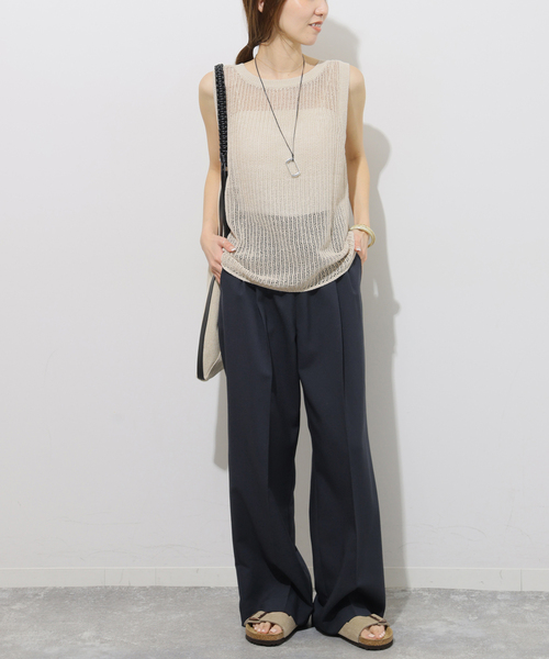 JOURNAL STANDARD relume（ジャーナルスタンダード　レリューム）の「《追加7》マットウースフレアタックパンツ（スラックス・レディース・チャコールグレー/グレー/ネイビー/ブラック・38/36）」の10枚目の写真