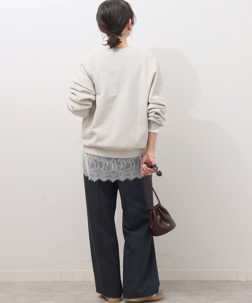 JOURNAL STANDARD relume（ジャーナルスタンダード　レリューム）の「《追加7》マットウースフレアタックパンツ（スラックス・レディース・チャコールグレー/グレー/ネイビー/ブラック・38/36）」の6枚目の写真