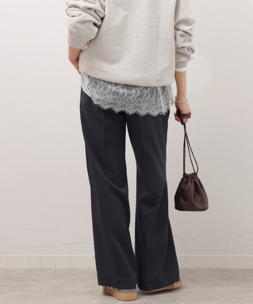 JOURNAL STANDARD relume（ジャーナルスタンダード　レリューム）の「《追加7》マットウースフレアタックパンツ（スラックス・レディース・チャコールグレー/グレー/ネイビー/ブラック・38/36）」の9枚目の写真