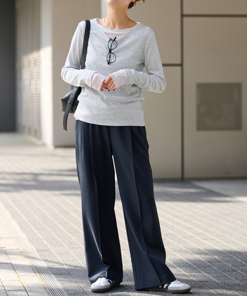 JOURNAL STANDARD relume（ジャーナルスタンダード　レリューム）の「《追加7》マットウースフレアタックパンツ（スラックス・レディース・チャコールグレー/グレー/ネイビー/ブラック・38/36）」の18枚目の写真