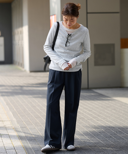 JOURNAL STANDARD relume（ジャーナルスタンダード　レリューム）の「《追加7》マットウースフレアタックパンツ（スラックス・レディース・チャコールグレー/グレー/ネイビー/ブラック・38/36）」の19枚目の写真