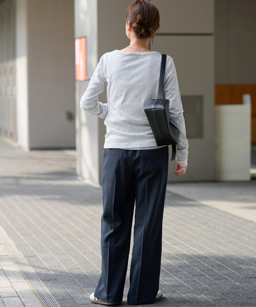 JOURNAL STANDARD relume（ジャーナルスタンダード　レリューム）の「《追加7》マットウースフレアタックパンツ（スラックス・レディース・チャコールグレー/グレー/ネイビー/ブラック・38/36）」の21枚目の写真