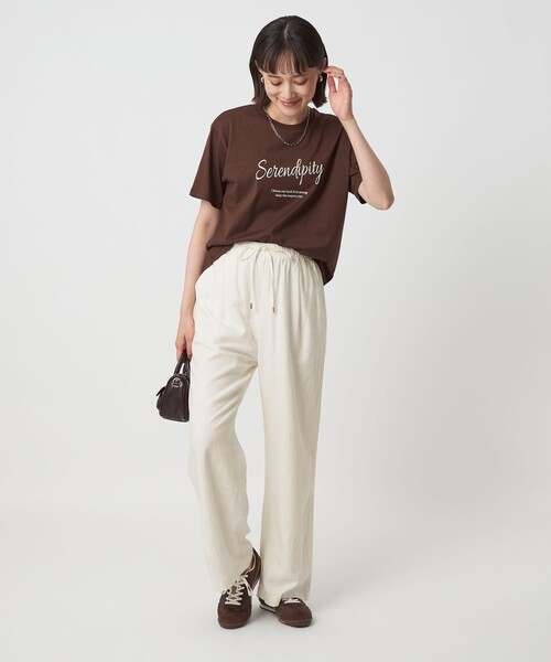 green label relaxing(グリーンレーベルリラクシング)の「BREEZE LINEN ブリーズリネン ワイド パンツ オフホワイト 2(その他パンツ・レディース・オフホワイト・44/40/38/42/36/34/SHORT/TALL)」の5枚目の写真