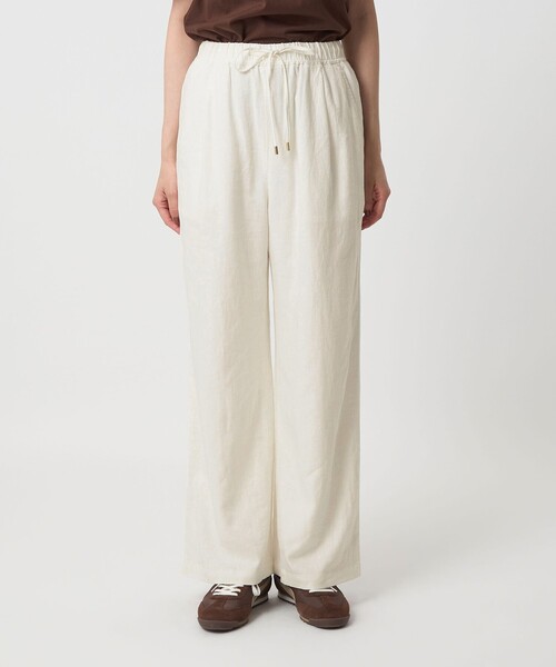 green label relaxing(グリーンレーベルリラクシング)の「BREEZE LINEN ブリーズリネン ワイド パンツ オフホワイト 2(その他パンツ・レディース・オフホワイト・44/40/38/42/36/34/SHORT/TALL)」の6枚目の写真
