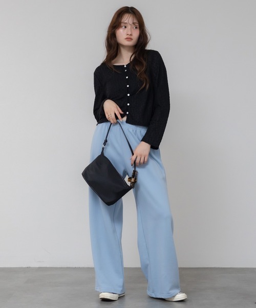 HEILIS（ヘイリス）の「花柄シアーカーディガン/ブラック ホワイト シアー レース カーディガン 長袖 トップス ボレロ 花柄 刺繍 春服 夏服 秋服 韓国 オフィスカジュアル 羽織り 冷房対策 日焼け対策 ガーリー シティガール（カーディガン/ボレロ・レディース・ブラック/オフホワイト・FREE）」の16枚目の写真
