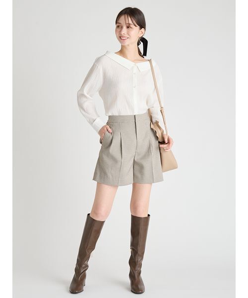 CELFORD(セルフォード)の「バリエーションタックショートパンツ(その他パンツ・レディース・ブラック/ライトグレー・38/36)」の16枚目の写真