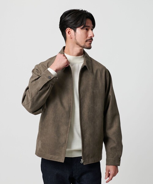 BEAUTY&YOUTH UNITED ARROWS（ビューティーアンドユースユナイテッドアローズ）の「【WEB限定 WARDROBE SMART】スエードライク ジップ ブルゾン（ブルゾン・メンズ・ブラック/ダークグレー・XL/L/M/S）」の4枚目の写真